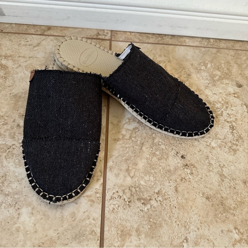 NEW Havaianas Black Mule Espadrilles NEW Size 7 - Picture 5 of 8